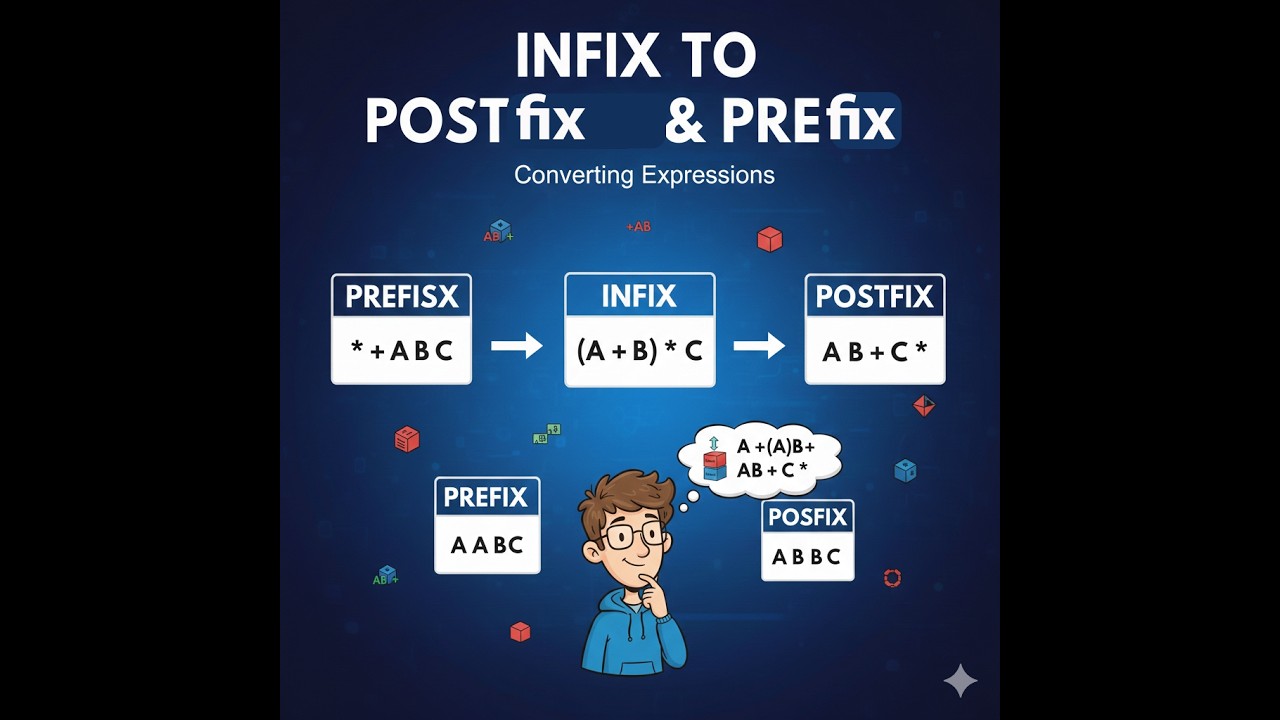 Course Data Structure # 5 | Infix To Postfix & Prefix Using Stack - YouTube