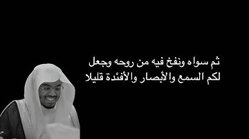 ثم سواه ونفخ فيه من روحه وجعل لكم السمع والأبصار والأفئدة قليلا | الآية 9 من سورة السجدة