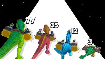 Dino Shooter 3D : Gun Run Evolution MAX LEVEL Gameplay ⭐ Merge Simulator Battles