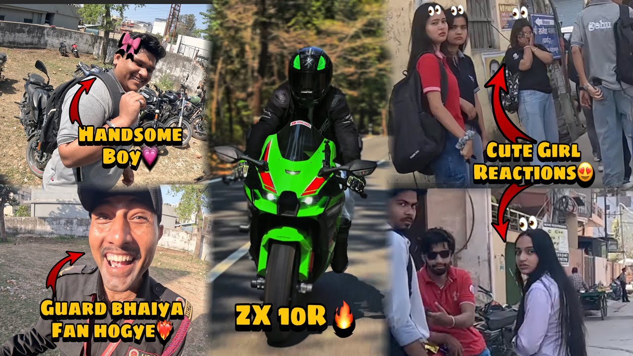 Graphic era cute girl 😍reaction on my zx10r❤️‍🔥❤️‍🔥//college reaction 🔥🔥//loudest Zx10r 🚀🔥