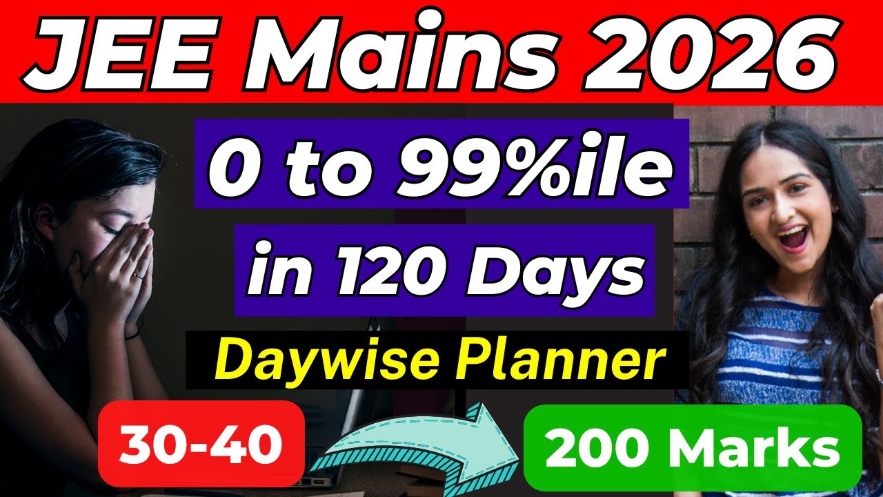 JEE Mains 2026: Last 120 Days Daywise Planner | 0 to 99%ile in JEE ...