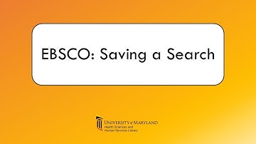 EBSCO: Saving a Search