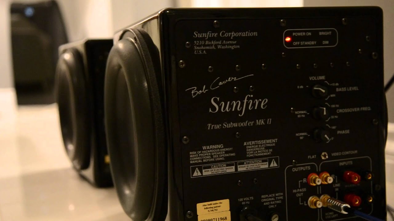 Chaiselong Derbeville test Manners Sunfire True Subwoofer MK II Bass Test - YouTube