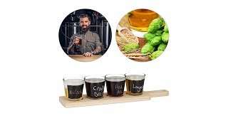 2x Beer Tasting Set Bierprobeset mit Gläsern und Servierbrett Verkostungsset 