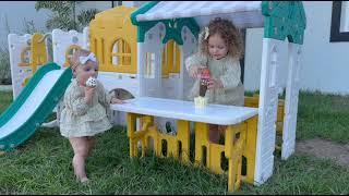 JOYLDIAS 9 in 1 Toddler Slide Indoor Outdoor Backyard Playground Toy for Toddlers Age