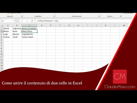 Video: Come Unire Le Celle In Excel Senza Perdita Di Dati