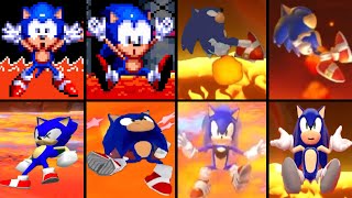 Evolution of Sonic, Falling in Lava And Game Over Screens in Super Mario Games Hack Mod (1985-2024)