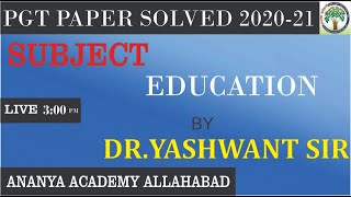 PGT PAPER SOLVED 2020-21 II BY Dr. YASHWANT SIR