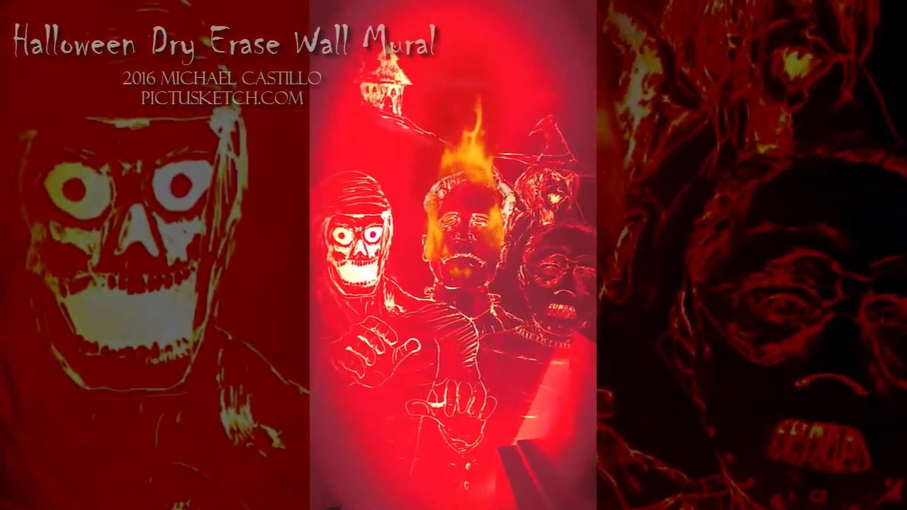 Halloween Dry Erase Marker Wall Mural by Artist Michael Castillo YouTube