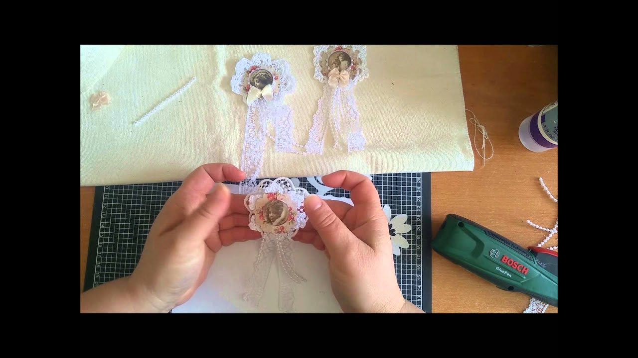 Tuto cocarde dentelle scrapbooking tiendas