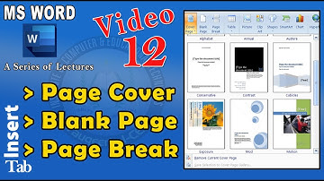 Ms Word – Cover Page Blank page and Page Break | Ms Word Insert Tab