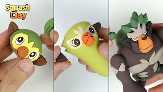 Pokémon Clay Art: Grookey line!! Grass type Pokémon [satisfying video]