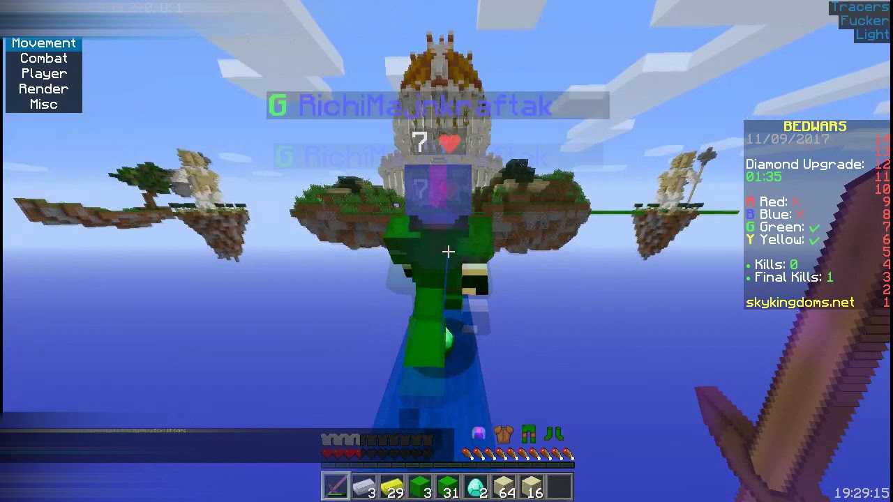 Minecraft Bedwars with CHEATS YouTube