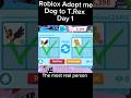 Dog to T.rex day 1 in Roblox Adopt Me (My first not OS video)