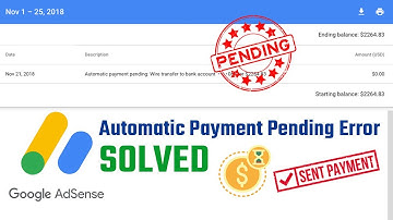 Automatic Payment Pending Google AdSense [Solved]