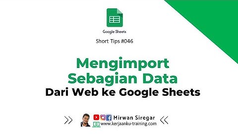 Cara Mengimport Sebagian data web ke Google Sheets