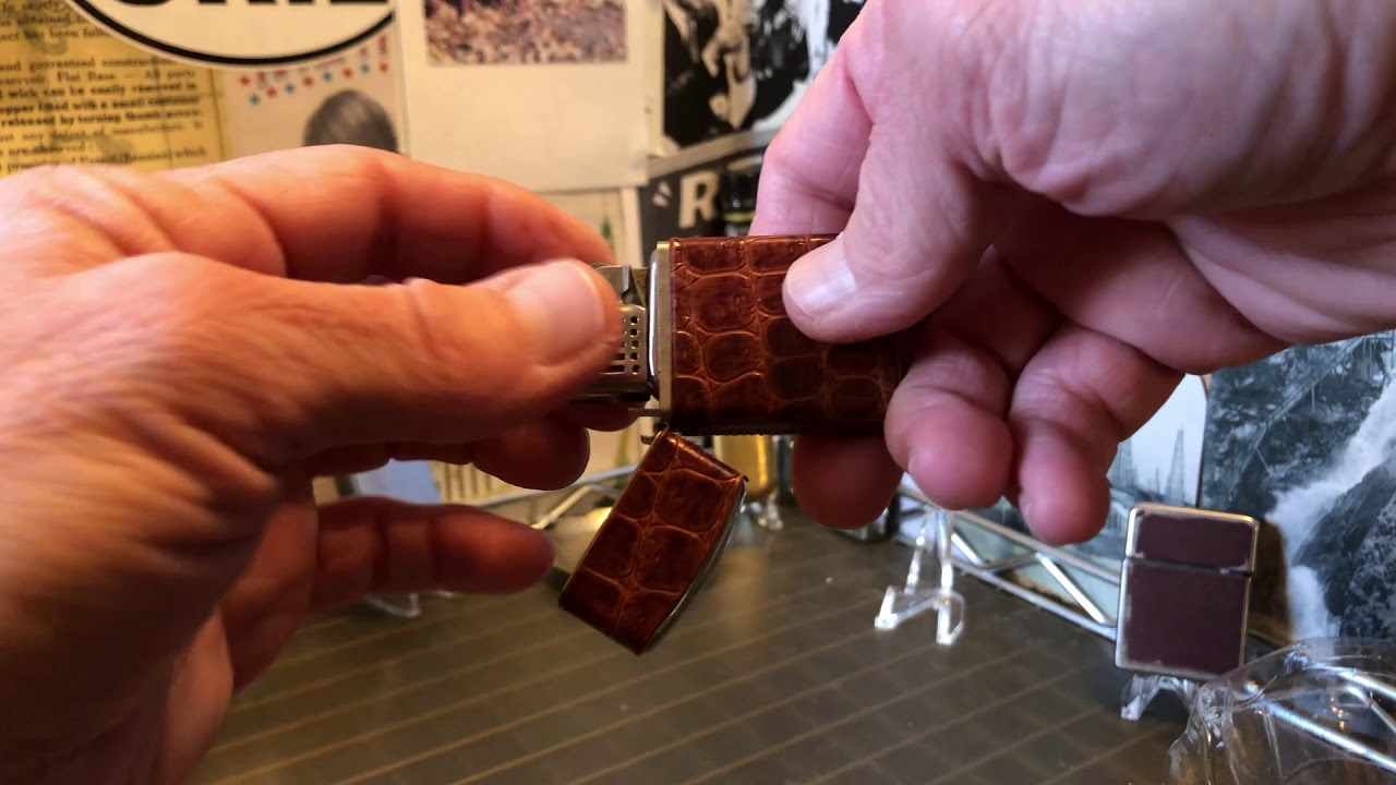 Vintage CHAMP Trimlite AUSTRIA Petrol Lighter Faux Reptile Leather Wrap