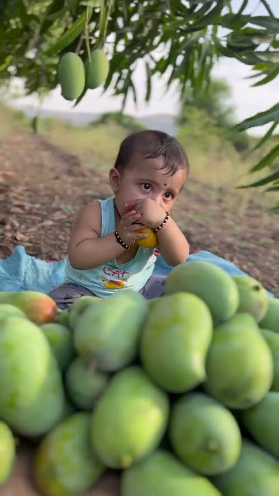 Rivaansh enjoying mangoes #baby #mango