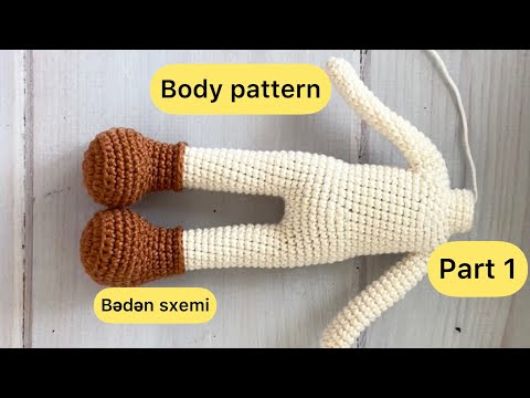 Dovsan toxumaq,orgu tavsan yapimi-1️⃣[ENG sub.] Amigurumi rabbit,toxuma,#örgü #toxunma