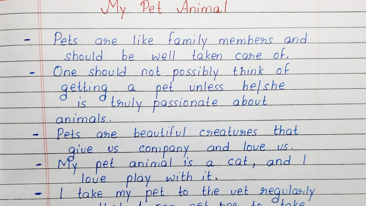 Write a short essay on My Pet Animal 10 lines on My Pet Animal