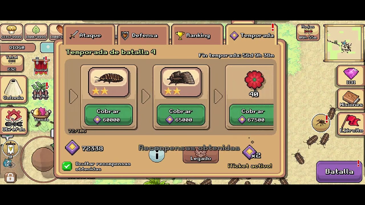 ✅ COBRANDO RECOMPENSAS (70K PUNTOS) 🐜 POCKET ANTS 