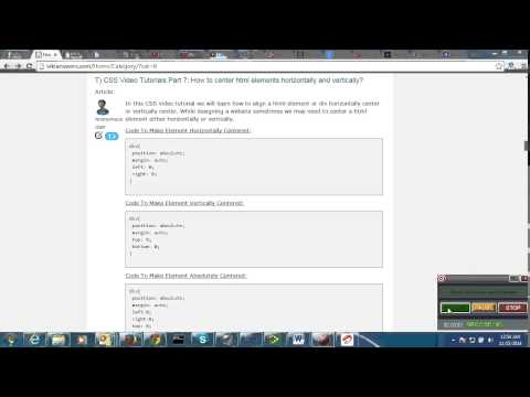 CSS Video Tutorials Part 7: How to center html elements horizontally and vertically in CSS?