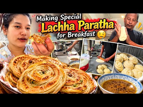Making Special Lachha Paratha For Breakfast 🤤 ❤️✨