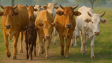 Gembala sapi lembu di musim hujan yang berkabut, suara sapi Moo memanggil kawanan, Sapi lucu 🐮🐄
