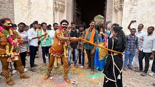 Potharaju Beating At Conda Bonalu 2023 Old City Vijay Potraj Beating Tv 9 Anchor Bonalu 2023