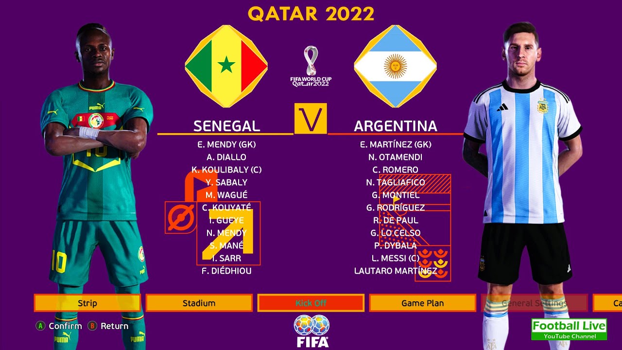 Senegal vs Argentina FIFA World Cup 2022 Qatar Mod Messi Free Kick Goal Realistic Gameplay PES