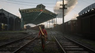 Red Dead Redemption 2 relaxing walk around gameplay Saint Denis