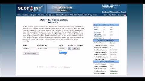 Protector UTM Web Filter White List
