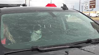 ***not for broadcast*** contact brett adair with live storms media to
license. brett@livestormsnow.com significant hail damages vehicles as
well strong rf...