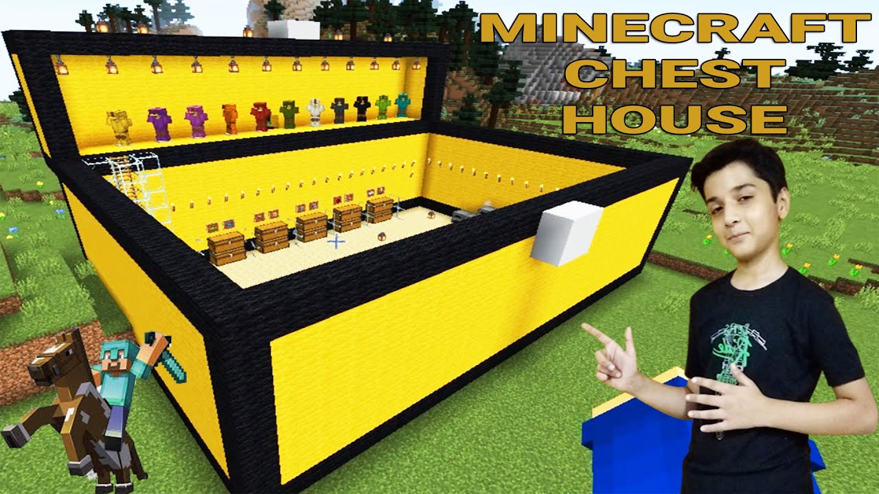 I Made Giant Chest House in Minecraft Tutorial | Minecraft Survival in Hindi / Urdu /Pro gamer