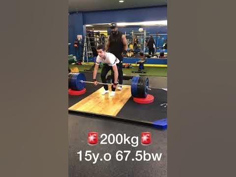 Становая тяга 200кг в 15лет!!! - YouTube
