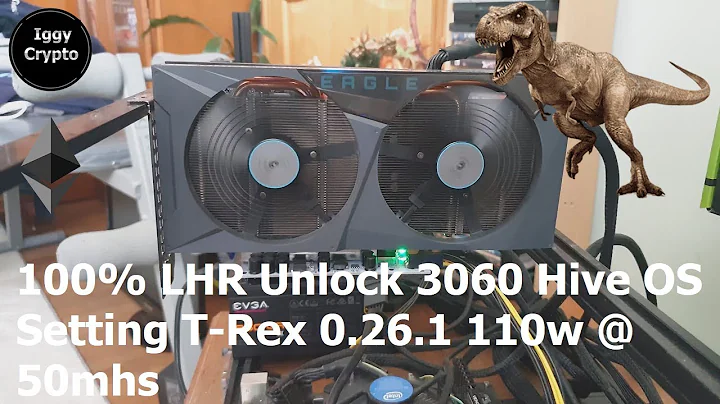 100% LHR Unlock 3060 Hive OS Setting T-Rex 0.26.1 110w @ 50mhs