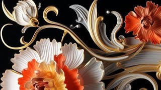 Abstract flower designs/wall putty craft ideas/putty works/claycrafts