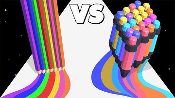 COLOR RUN 3D /vs COLOR ART RUN ∞ ASMR Gameplay Android iOS • Color Pencil Run Gameplay Max Level