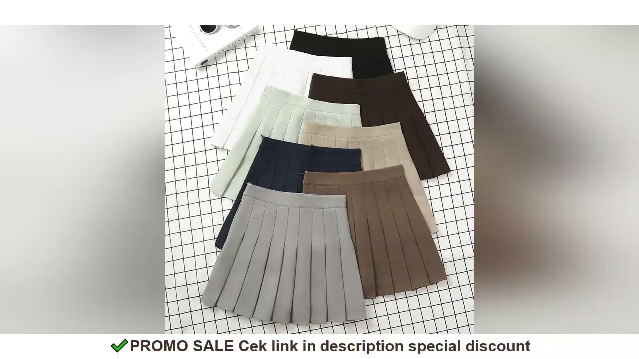 Brown Skirt Ladies 2022 Summer Clothes Women's High Waist Harajuku Korean Style Black Mini Pleated S