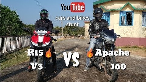 R15 V3 vs Apache 160rtr Drag Race 🔥| Details | exhaust sound