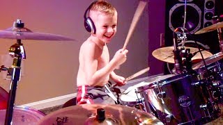 KISS - SPIT (6 year old Drummer) Drum Cover