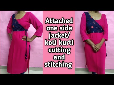 how to make Long attached jacket kurti || cutting and stitching || very  easy method step by step - YouTube