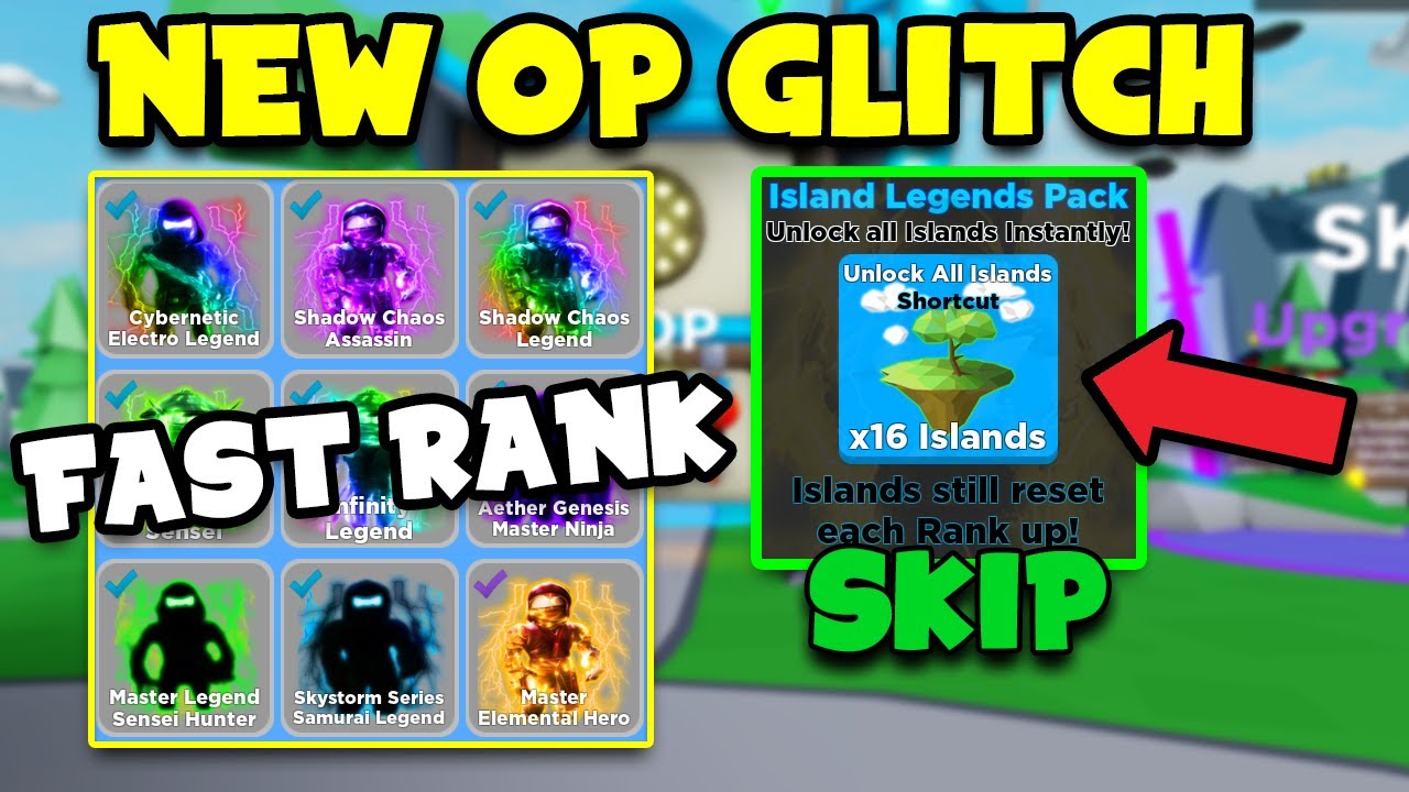 New Skip Rank And Skip Island Glitch Ninja Legends Roblox Working Youtube - roblox rank exploit