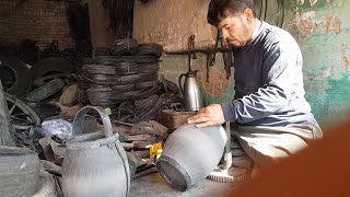 Making A Water Bucket From A Used Car Tires | Making Tire Tub Technique