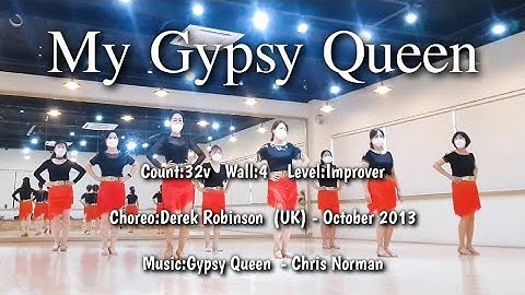 My Gypsy Queen Line Dance Demo|Derek Robinson|Chris Norman|