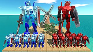 Epic Demonic Ocean War | Ocean Gundam vs Devil Gundam - Animal Revolt Battle Simulator