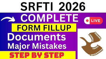 SRFTI 2026 Application Form - SRFTI Registration 2026| How To Fill SRFTI 2026 Application Form