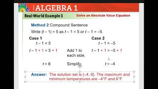 2-5 Writing Absolute Value Equations Day 5 (A1)
