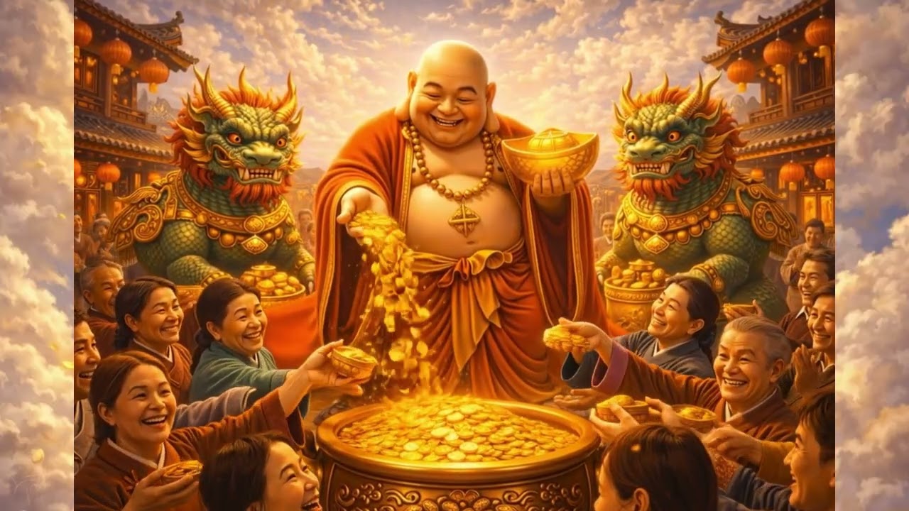 Phật Di Lặc Giáng Thế Ban Lộc Vàng – Mở Cửa Tài Vận Đầu Năm | 弥勒佛降世赐金 开启新年财运