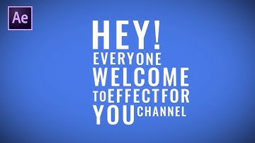 Kinetic Typography tutorial After Effects | Adobe After Effect tutorial | Effect for You